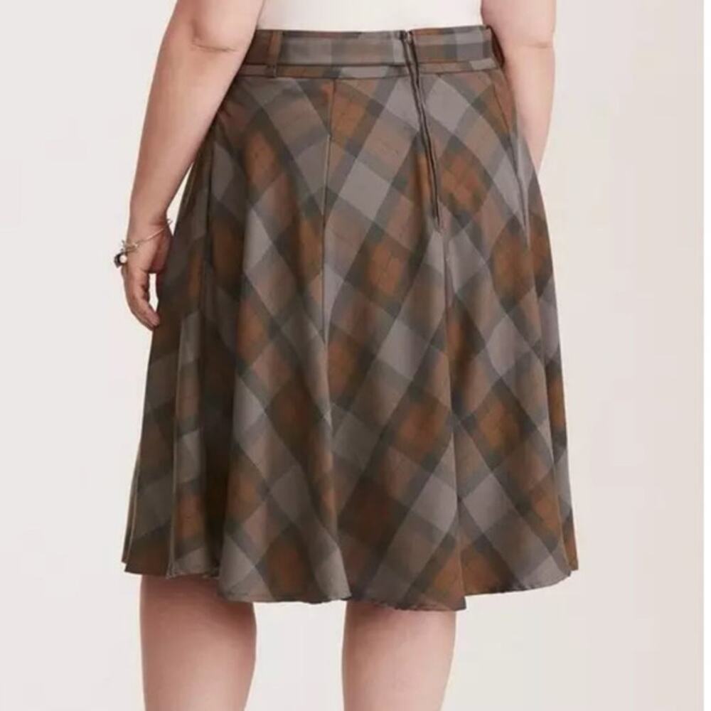 Torrid 12 Outlander Tartan Plaid Twill Woven High Waist Swing Skirt Knee Length - Picture 3 of 3